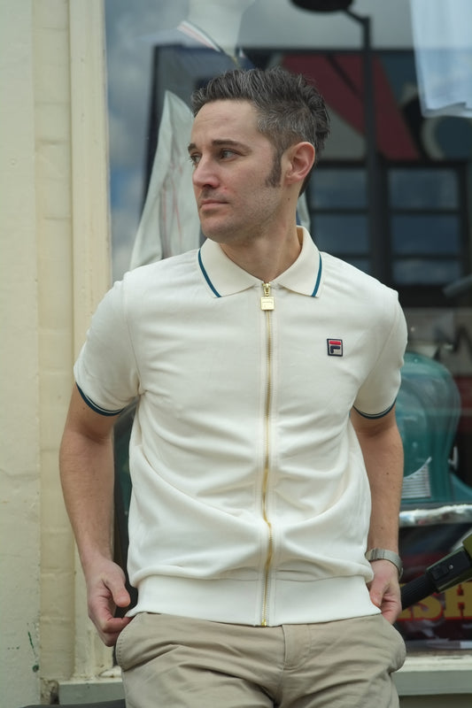 Terry Velour Gardenia / Deep Lagoon - Polo