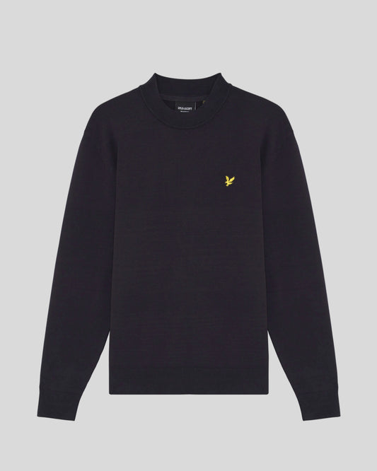 Relaxed Fit Dark Navy Mock Neck - Jumper