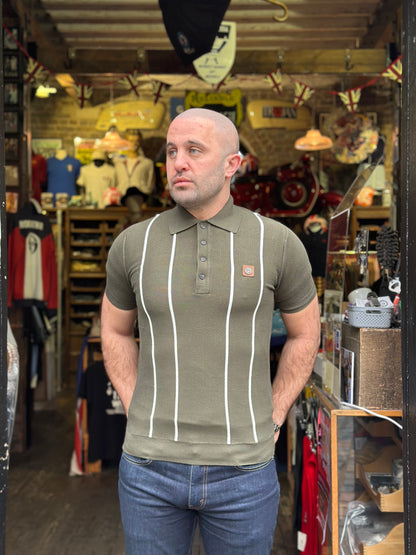 TR/8965 Raised Stripe Army Green - Polo