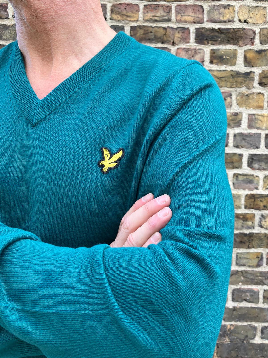 V Neck Green - Knitted Jumper