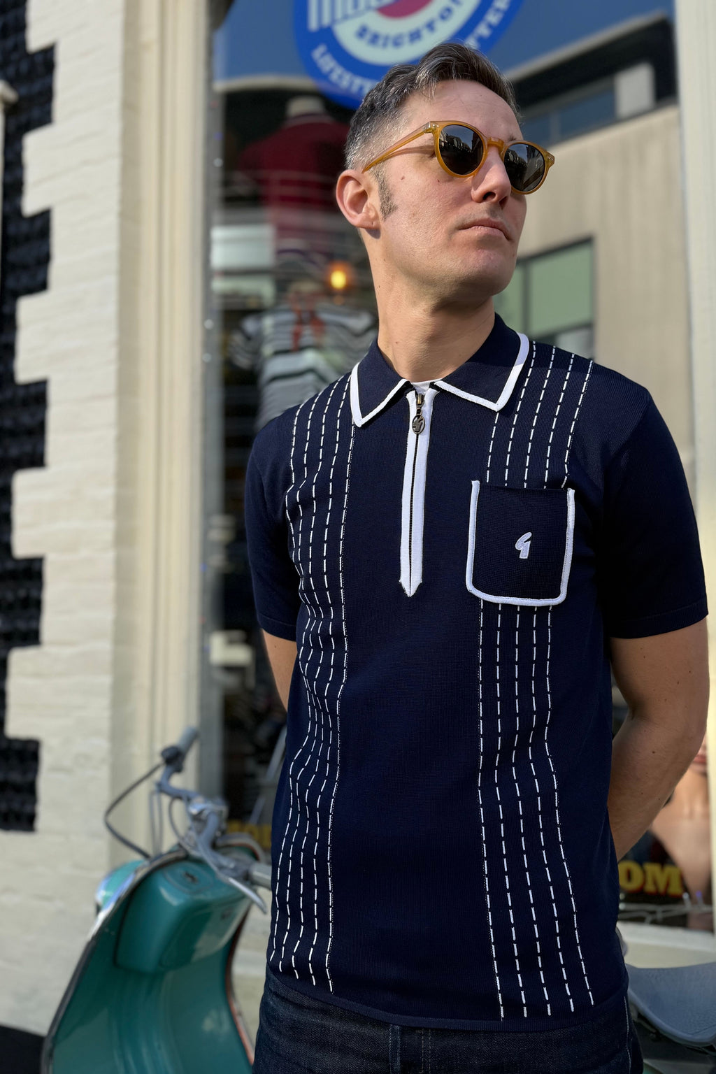Archive Darron S/S Navy - Polo Knit