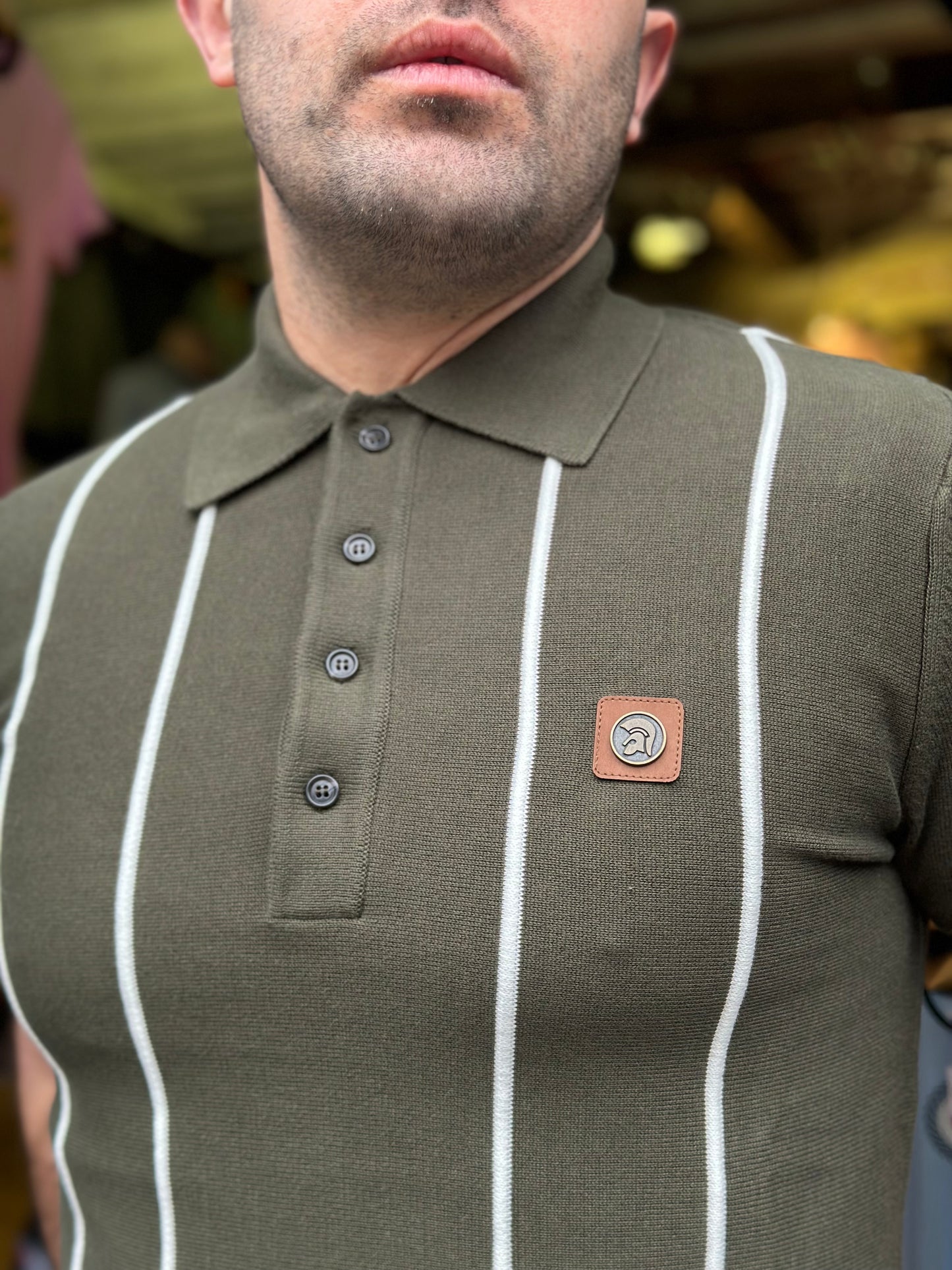 TR/8965 Raised Stripe Army Green - Polo