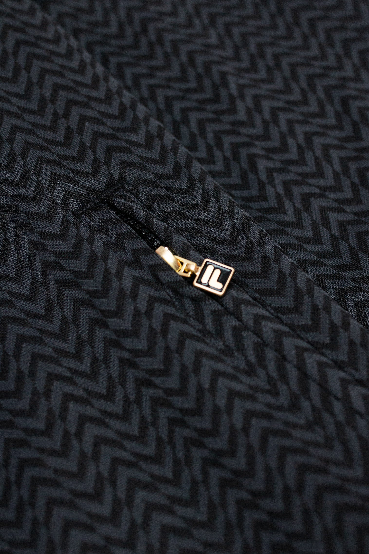 Mathers Herringbone Black - Track Top