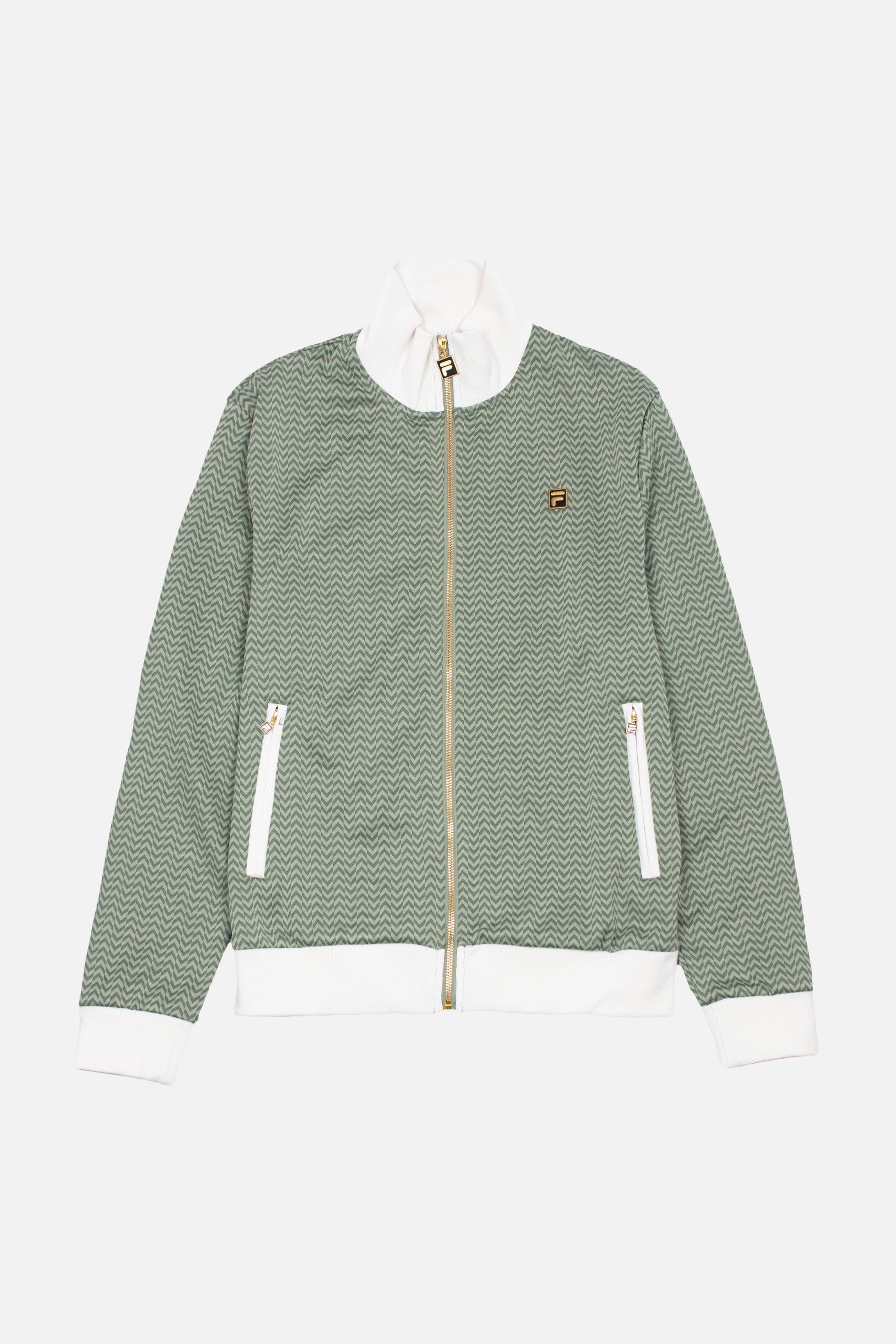 Mathers Herringbone Sea Foam - Track Top