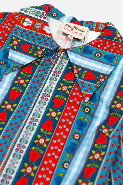 Edie Tulip Multi Stripe Flare Sleeve - Dress