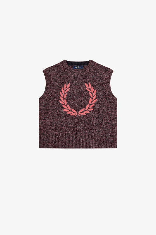 K1134 Twisted Marl Flamingo / Tan - Knitted Tank Top