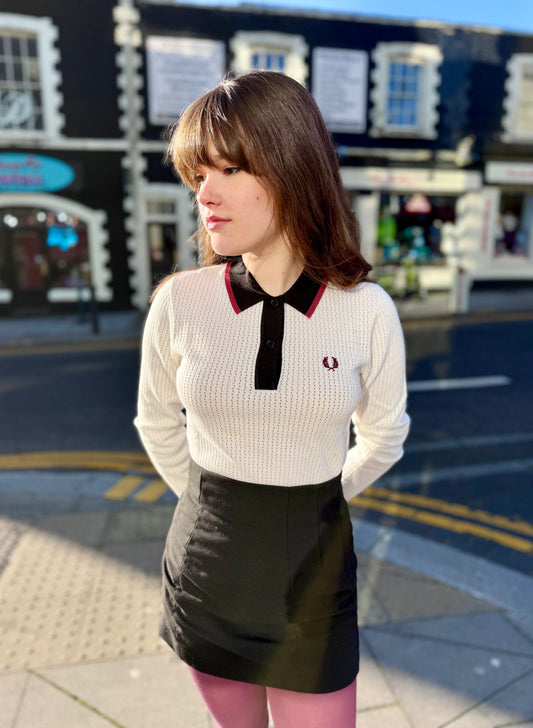 K9124 Snow White Pointelle Knit - Polo