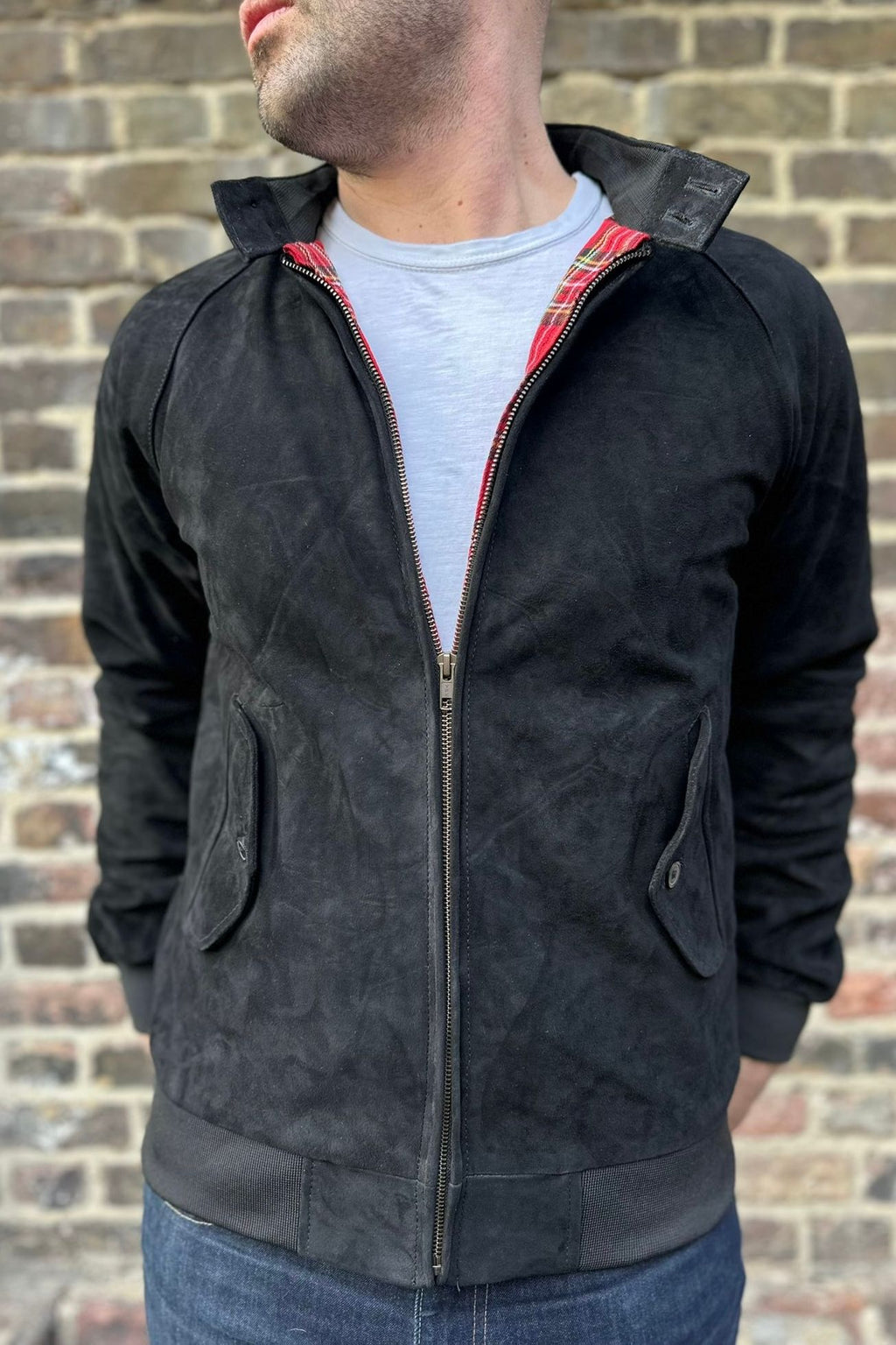 Men’s Premium Suede Black - Harrington Jacket
