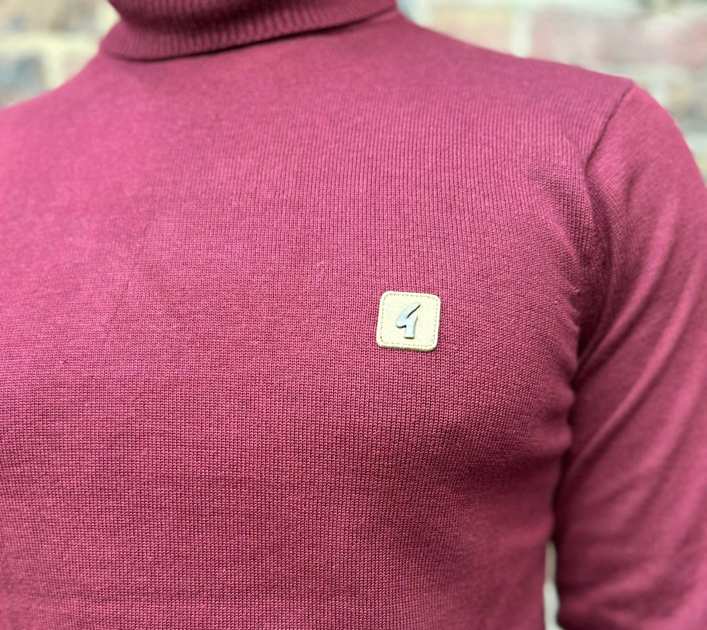 Ricardo Mulberry Plain Roll Neck L/S - Knitted Jumper