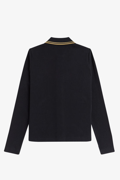 G2169 Button-Through Rib Black - Polo