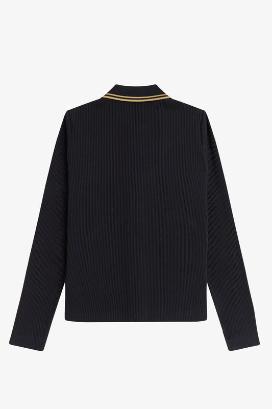 G2169 Button-Through Rib Black - Polo