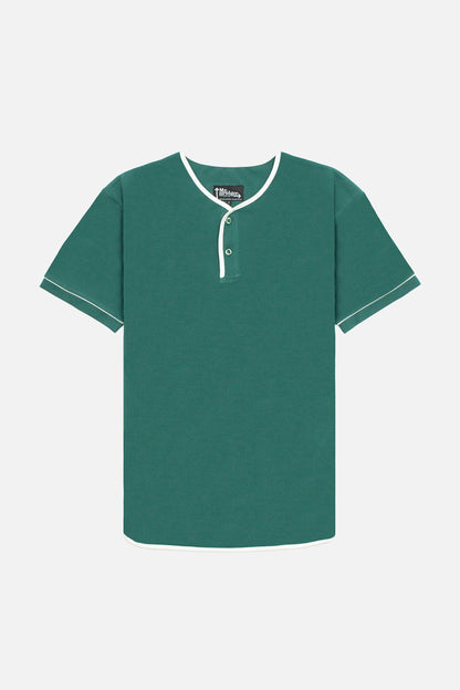 Cotton Pique Ivy Green - Henley
