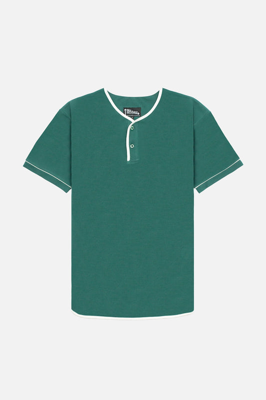 Cotton Pique Ivy Green - Henley
