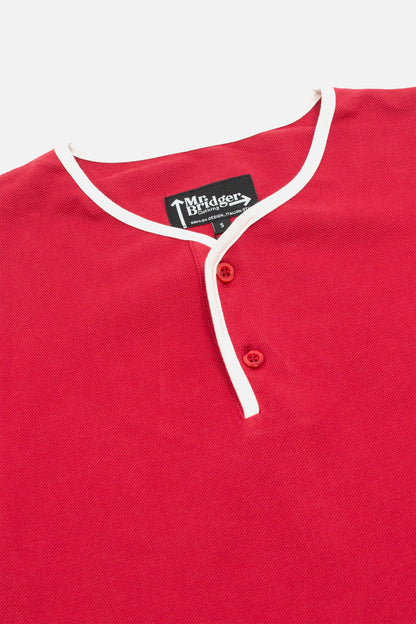 Cotton Pique Cherry - Henley