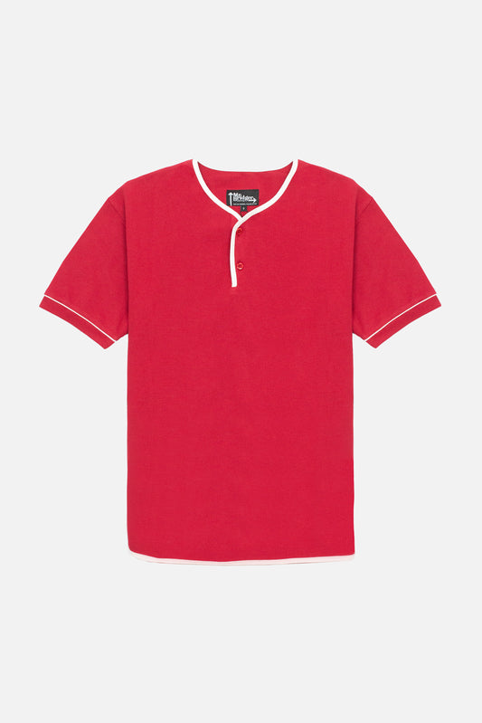 Cotton Pique Cherry - Henley