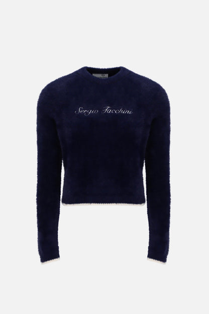 Helena Maritime Blue Brushed Crew Neck - Jumper