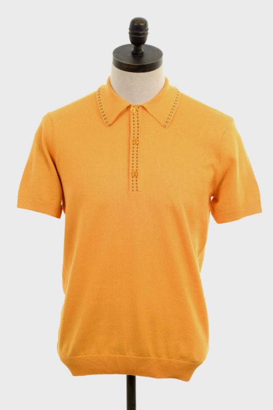 Moore Knitted Polo - Amber