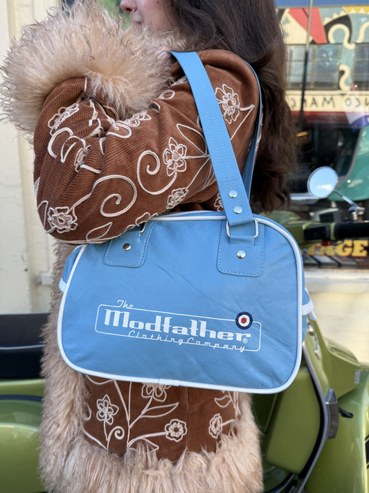 Logo Sky Blue - Small Leather Bag
