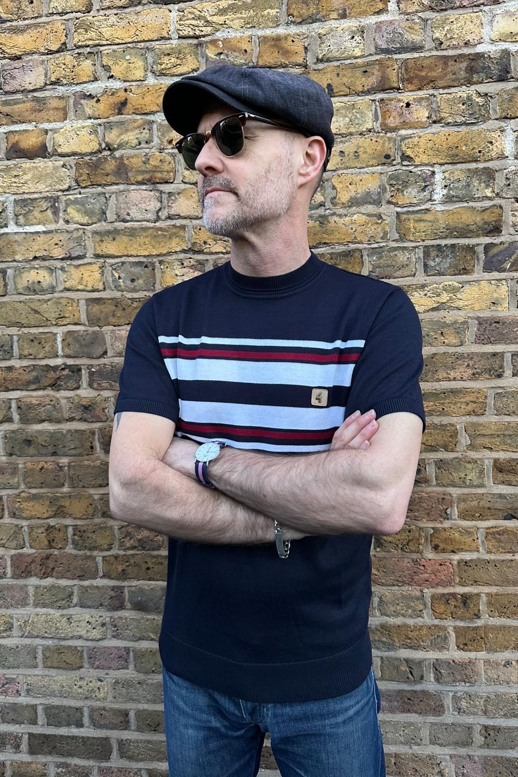 Liam Navy S/S - Crew Neck Knit