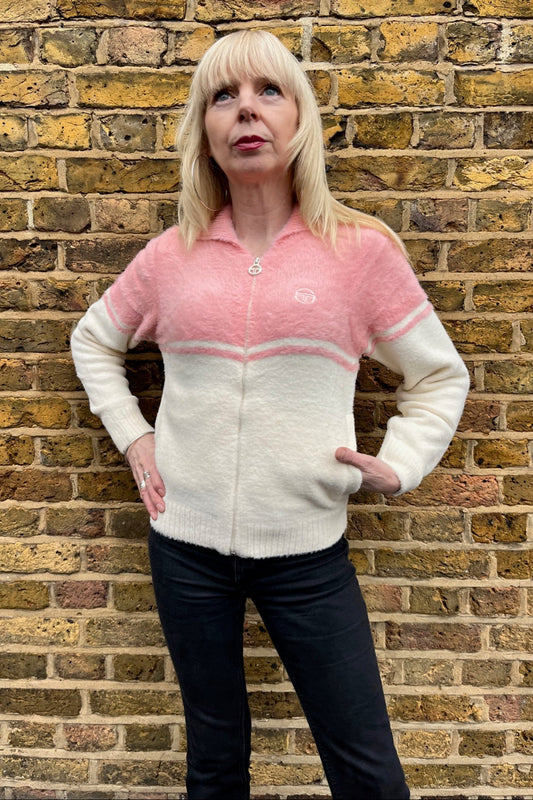 Donatella Quartz Pink/Gardenia Brushed Knit - Track Top