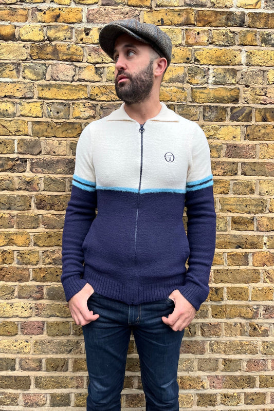 Orion Bitter Gardenia/Milky Blue/Maritime Blue Brushed Knit - Track Top