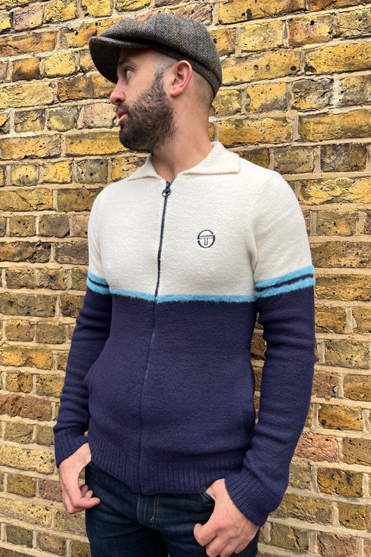Orion Bitter Gardenia/Milky Blue/Maritime Blue Brushed Knit - Track Top