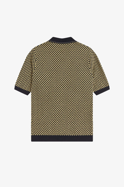 K2123 Chequerboard Knitted Black / Champagne - Shirt