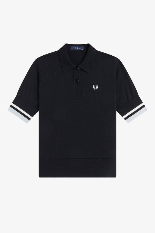 K2129 Bold Tipped Black - Knitted Shirt