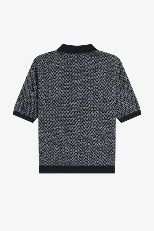 K2130 Textured Black - Knitted Shirt