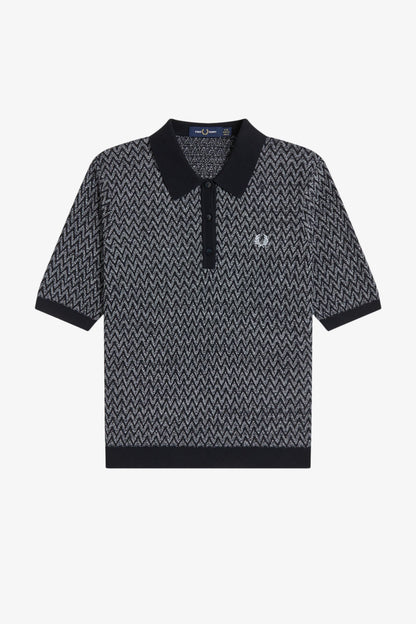 K2130 Textured Black - Knitted Shirt