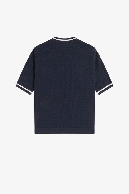 K2131 Textured Knitted Navy - Top