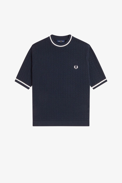 K2131 Textured Knitted Navy - Top