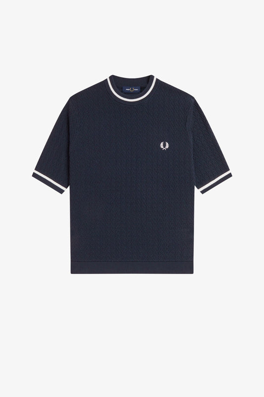 K2131 Textured Knitted Navy - Top