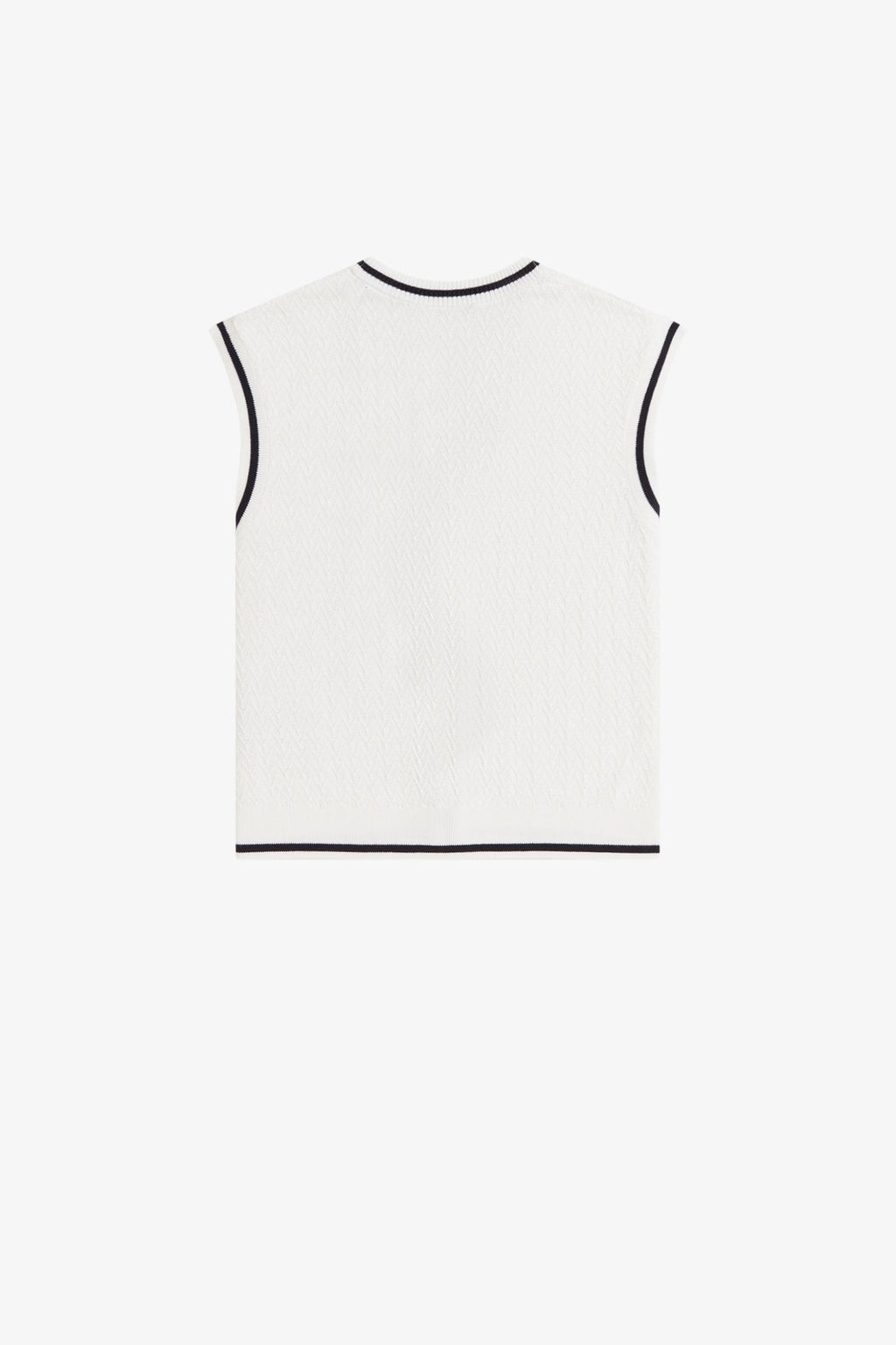 K2132 Button Through Knit Snow White - Tank Top