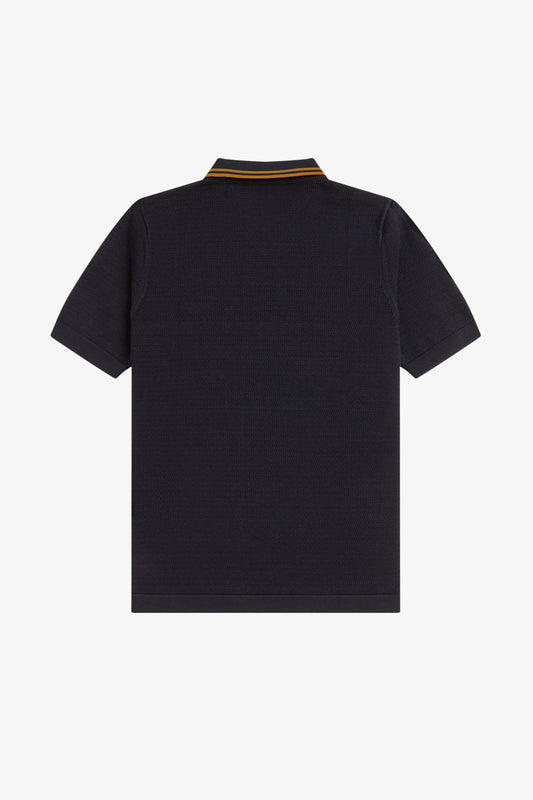 K2330 Pointelle Black - Knitted Shirt
