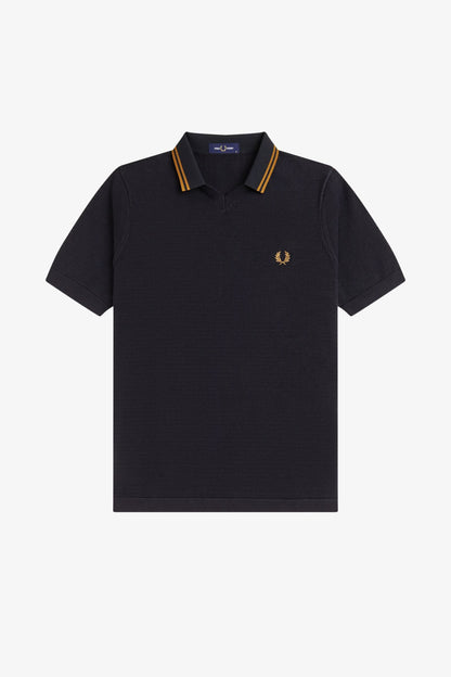 K2330 Pointelle Black - Knitted Shirt