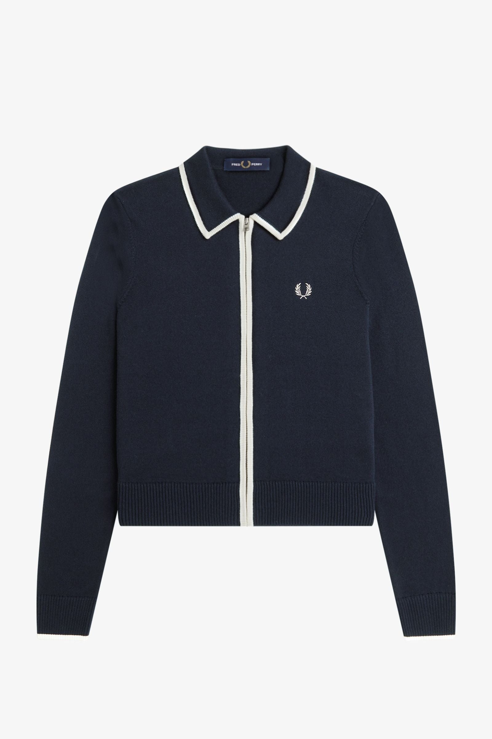 K3122 Zip through Knitted Navy - Shirt