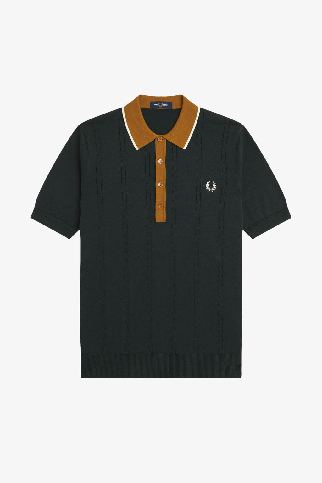 K3312 Cable Knit Night Green - Polo