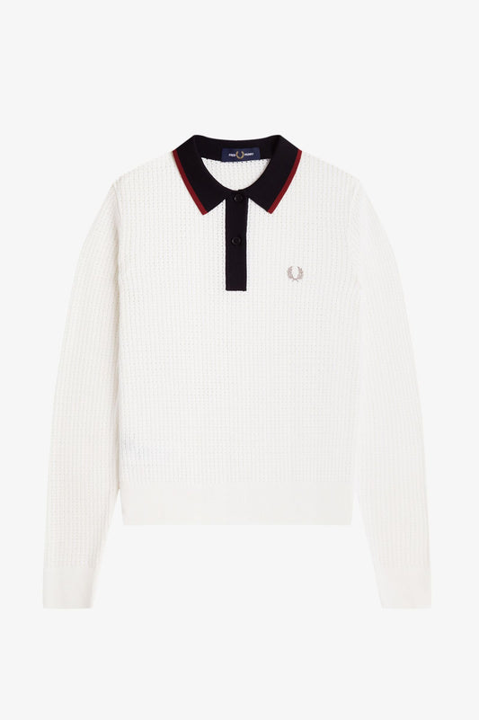 K9124 Snow White Pointelle Knit - Polo
