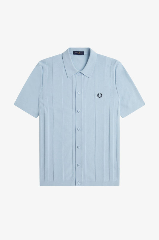 K9727 Light Smoke Knitted Button Through - Shirt