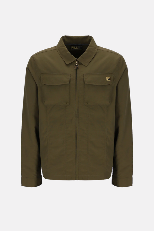 Kasa Zip Through Dark Olive - Overshirt
