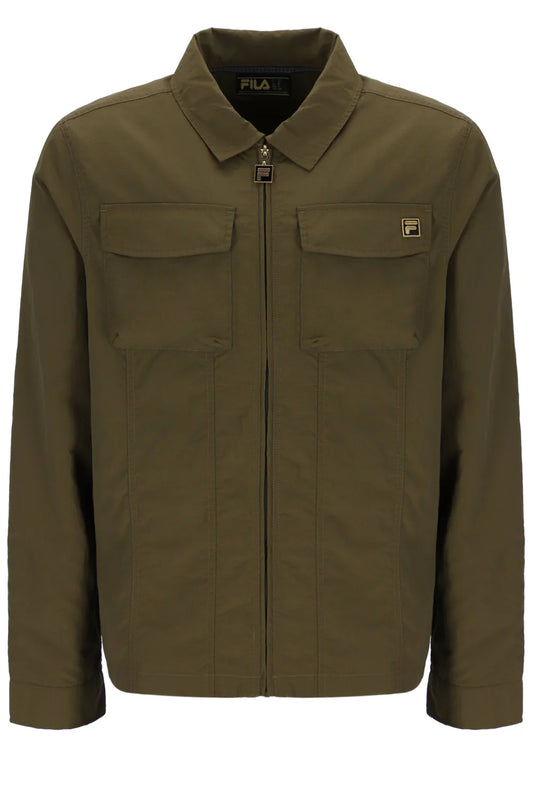 Kasa Zip Through Dark Olive - Overshirt