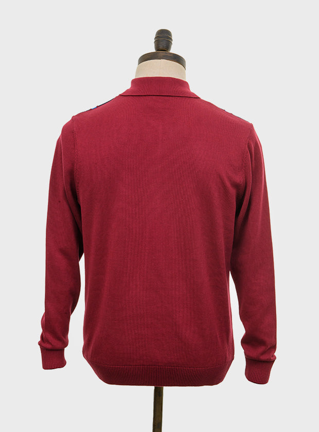 Holmes Wine / Ibiza Blue Stripes 315 - Polo Knit