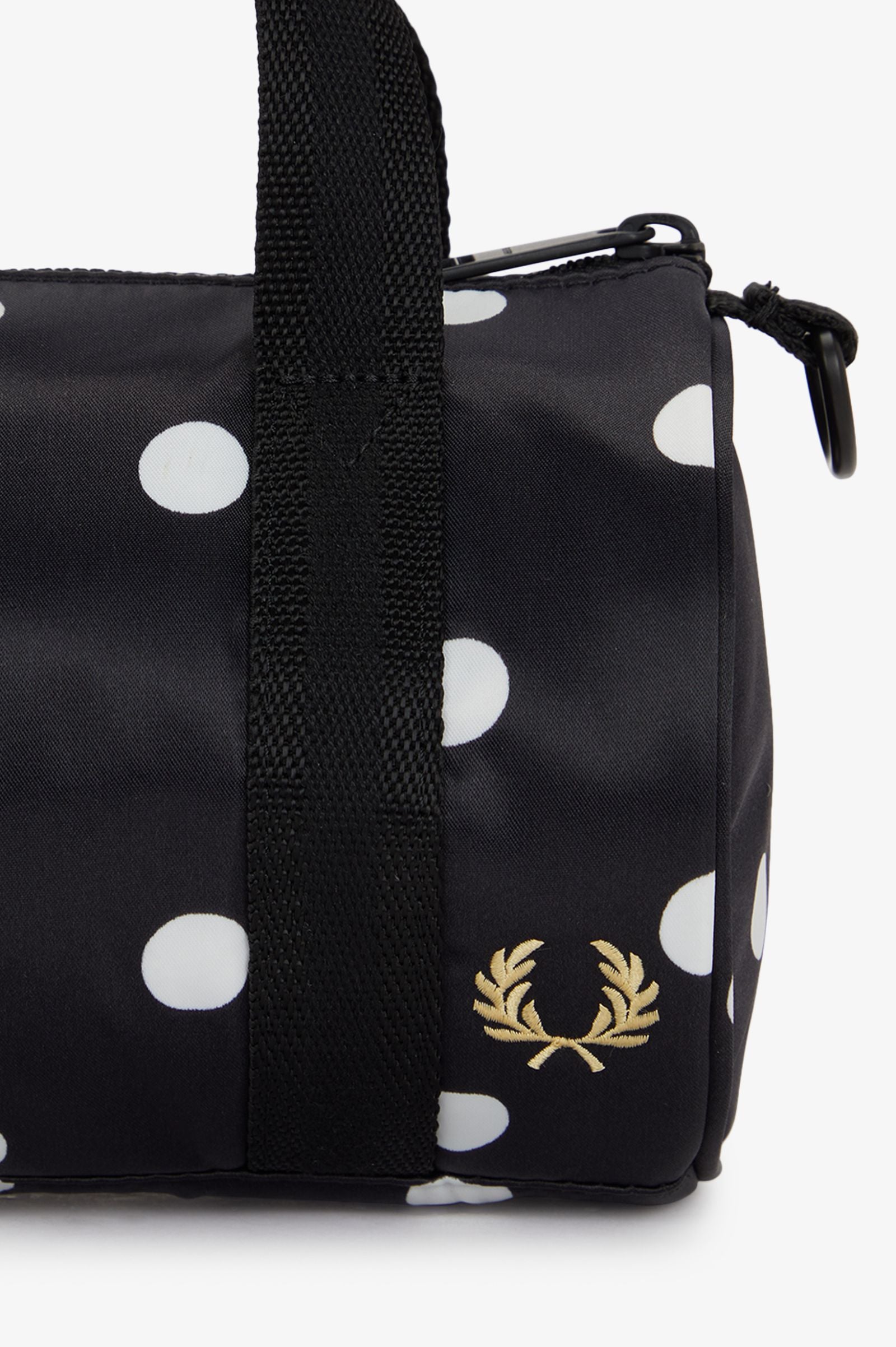 L3346 Amy Winehouse Polka Dot Black - Mini Barrel Bag