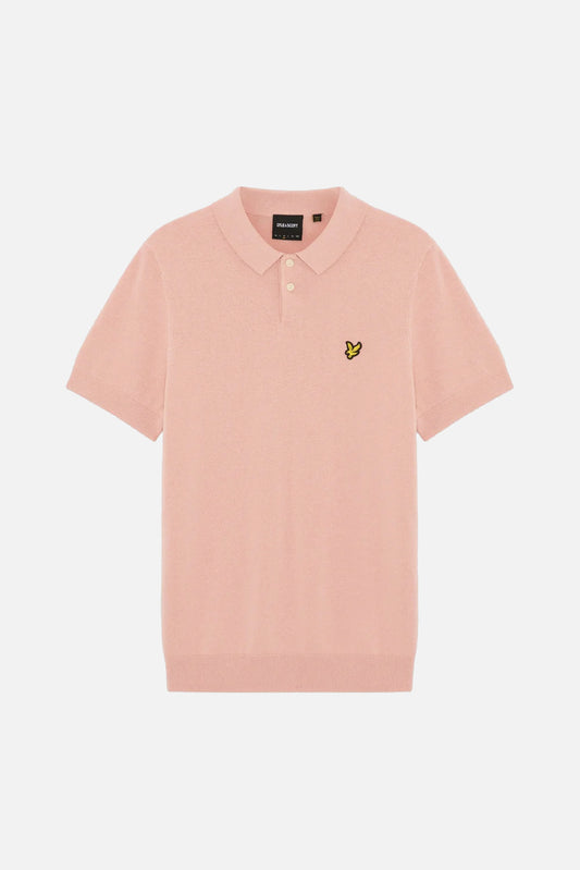 Cotton Short Sleeve Pink Grapefruit - Knitted Polo