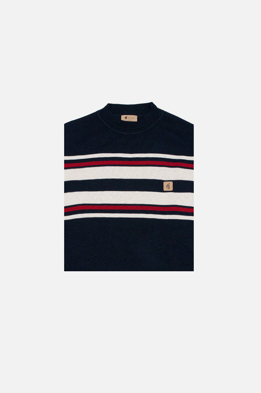 Liam Navy S/S - Crew Neck Knit