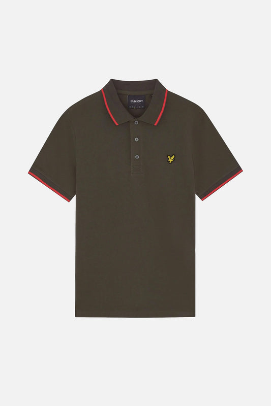 Soft Black and Cherry - Tipped Polo Shirt