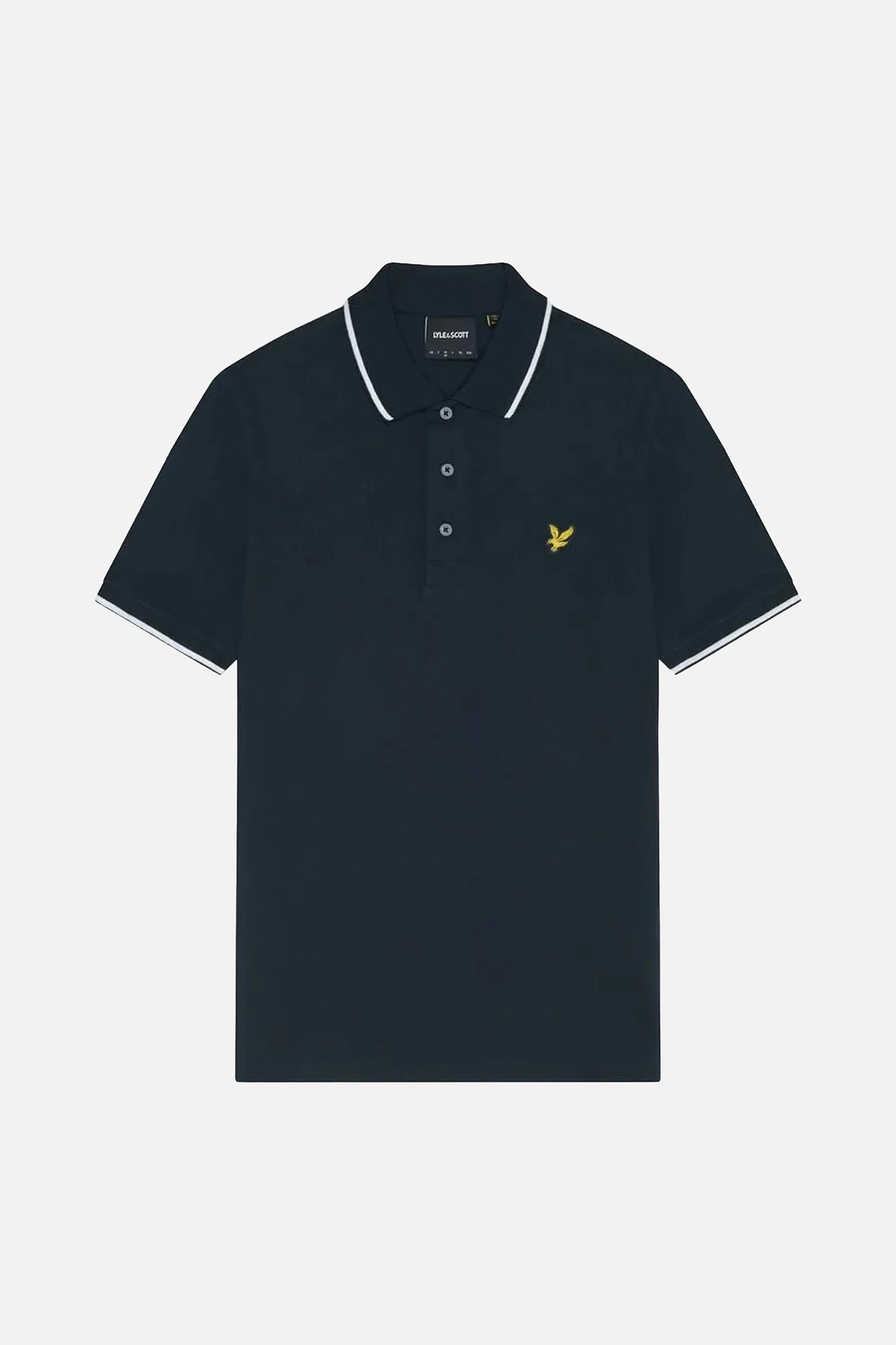 Dark Navy and White - Tipped Polo Shirt
