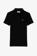 Slim Fit L.12.D Ribbed Cotton Crocodile Noir - Polo