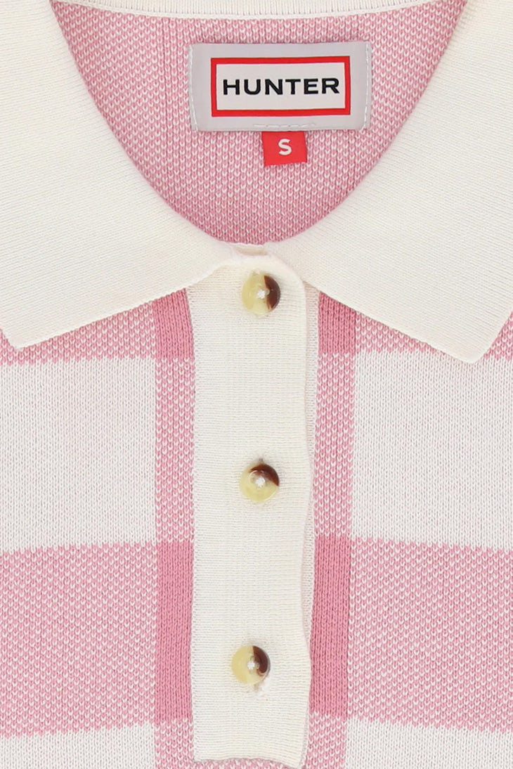 Kindie Gingham Knit Anique White / Pink Nectar - Polo